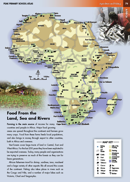 African Agriculture Photo Illustrated Map