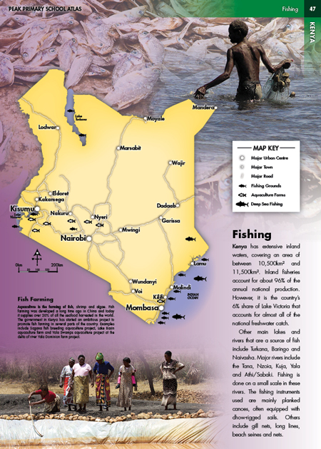 Eric Olason :: Cartographic Artist :: Kenya Fishing Photo Illustrated Map