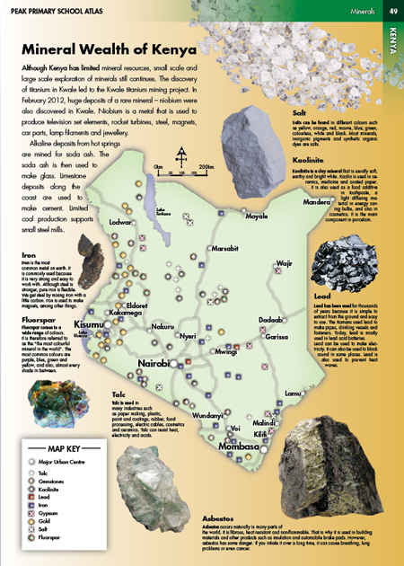 Mineral Wealth of Kenya Photo Illustrated Map